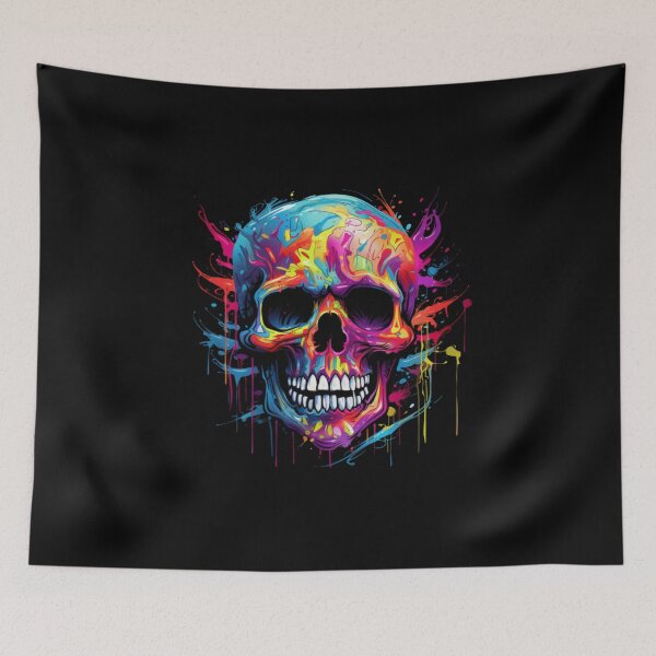 Item preview, Colorful beautiful artistic skull designed and sold by Sixcom.