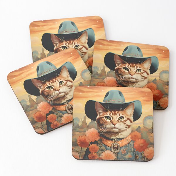 Item preview, Retro Vintage Cowboy Ginger Cat - Whiskered Wild West Adventure designed and sold by KittyStampedeCo.