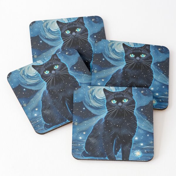 Artikelvorschau, Van Gogh Sternennacht Schwarze Katze entworfen und verkauft von Vangoholic.