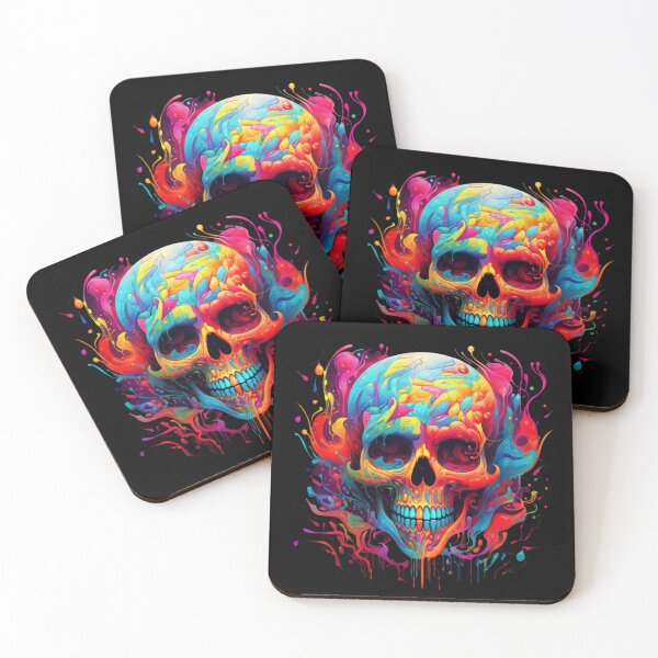 Item preview, Colorful skull beautiful artistic  designed and sold by Sixcom.