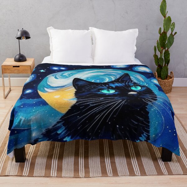 Item preview, Van gogh Starry Night Black Cat designed and sold by Vangoholic.