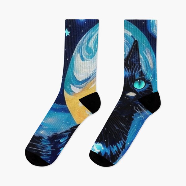 Item preview, Van gogh Starry Night Black Cat designed and sold by Vangoholic.