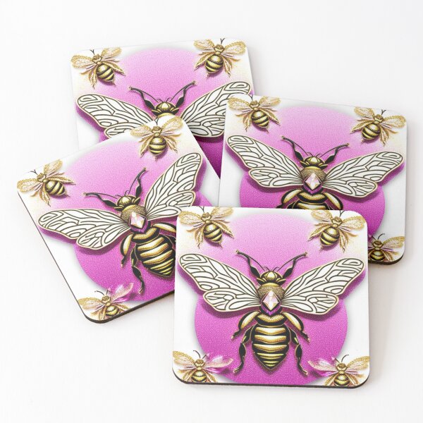 Item preview, Royal bees in pink designed and sold by Roxburylane.