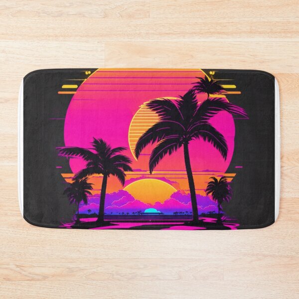 Artikelvorschau, Neon Palms: T-Shirt-Grafikdesign im Synthwave-Stil der 80er Jahre entworfen und verkauft von RedArtG09.