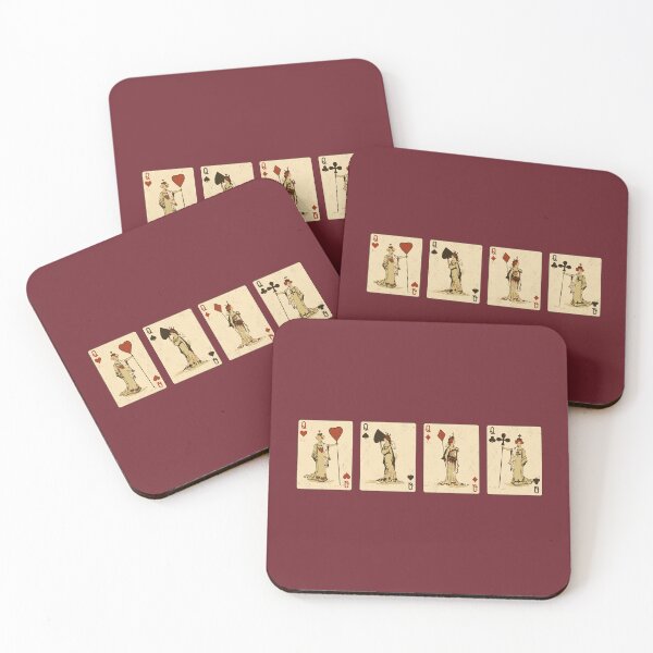 Item preview, Four Queens of Vintage Playing Cards: Spades, Hearts, Diamonds, and Clubs designed and sold by hadleyfoo.