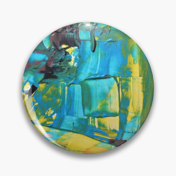 Item preview, Abstract pattern broken glass pane of a church green turquoise yellow designed and sold by G-M-Designs.