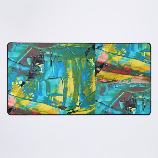 Item preview, Abstract pattern broken glass pane of a church green turquoise yellow designed and sold by G-M-Designs.