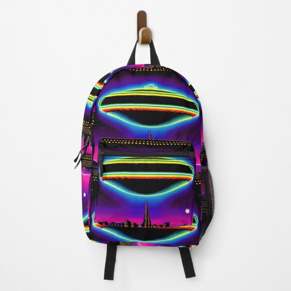 Item preview, Spaceship Cityscape – Neon Retro SciFi UFO - 93 designed and sold by Benito Del Ray.