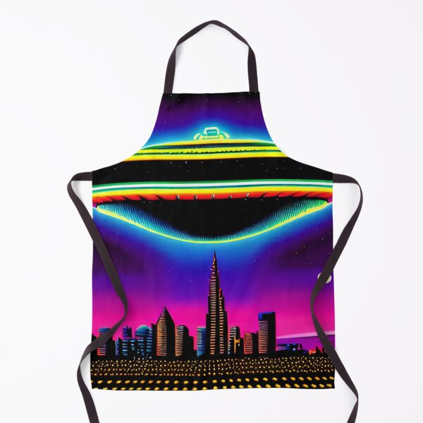 Item preview, Spaceship Cityscape – Neon Retro SciFi UFO - 93 designed and sold by Benito Del Ray.