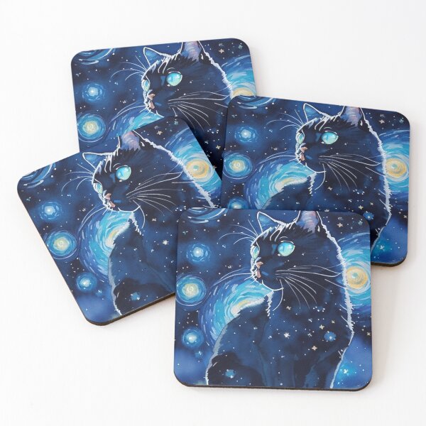 Artikelvorschau, Van Gogh Sternennacht Schwarze Katze entworfen und verkauft von Vangoholic.