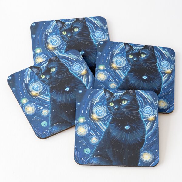 Artikelvorschau, Van Gogh Sternennacht Schwarze Katze entworfen und verkauft von Vangoholic.