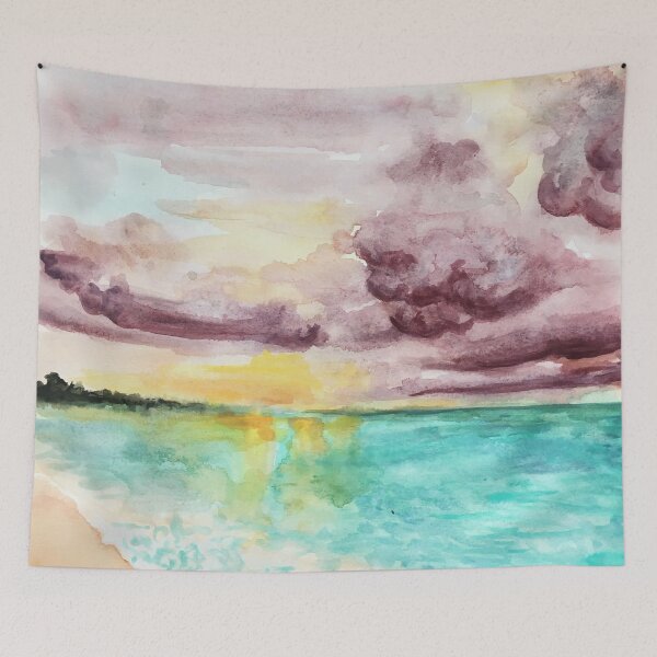 Item preview, Beach with dark clouds. designed and sold by PocketRoom.
