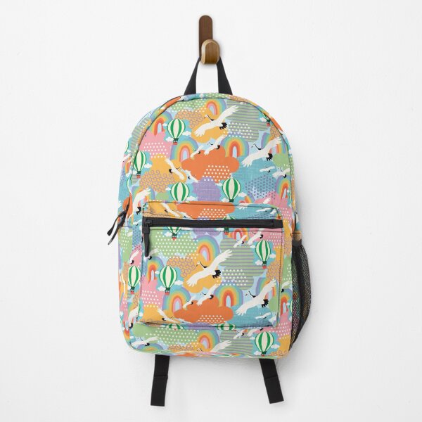 Item preview, Retro Skyscape with rainbows and flying birds designed and sold by DesignsbyRoochita Studio.