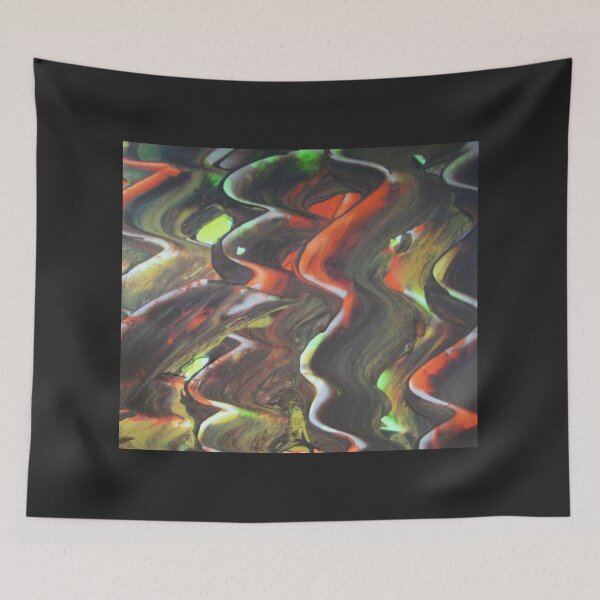 Item preview, Abstract pattern underground river green brown orange white yellow designed and sold by G-M-Designs.
