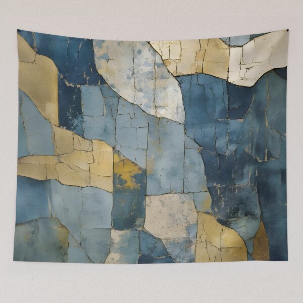 Item preview, Abstract Kintsugi in Blue and Gold designed and sold by meggydesigns.