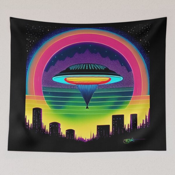 Item preview, Retro UFO City Night 94 | Pop Surrealism - Grusch designed and sold by Benito Del Ray.