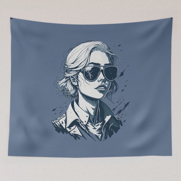 Item preview, Military Pilot Woman Sketch Portrait designed and sold by SoccaTamam.