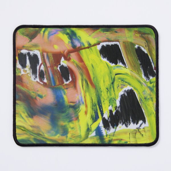 Item preview, Abstract pattern broken glass pane Lost Place green turquoise yellow designed and sold by G-M-Designs.