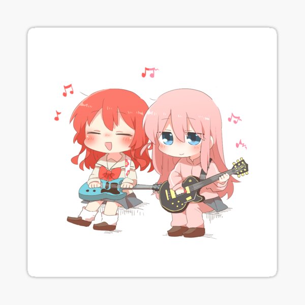 Aperçu de l'œuvre  Bocchi le Rocher ! Chibi Gotoh et Kita jouent de la guitare créée et vendue par soubenski.