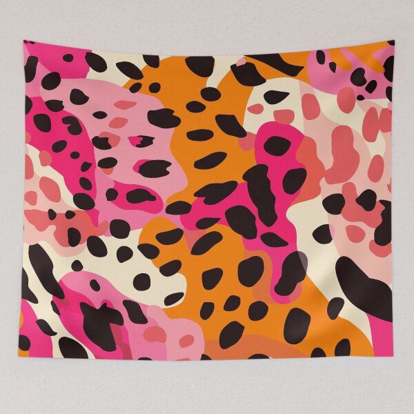 Item preview, Fusion of Orange and Pink Leopard Abstract designed and sold by meggydesigns.