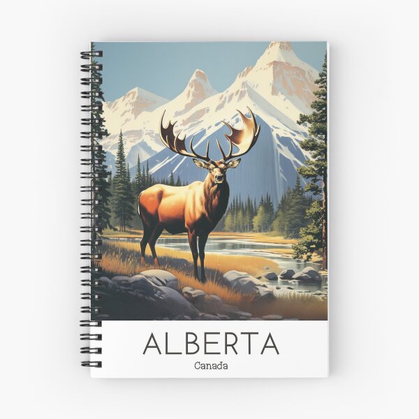 Item preview, A Vintage Travel Illustration of the Canadian Rockies in Alberta - Canada designed and sold by GoodOldVintage.