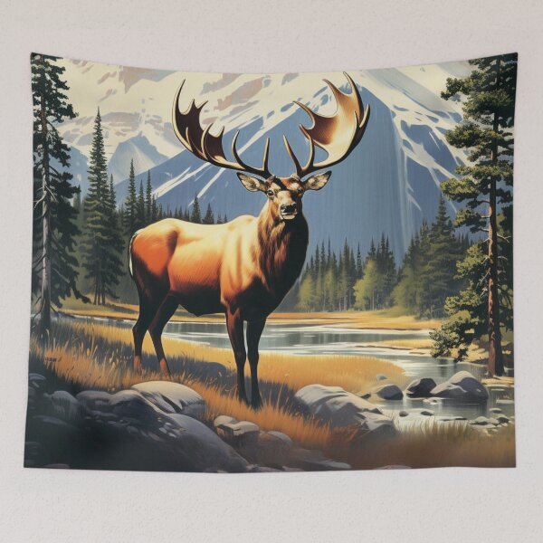 Artikelvorschau, Eine Vintage-Reiseillustration der kanadischen Rocky Mountains in Alberta - Kanada entworfen und verkauft von GoodOldVintage.