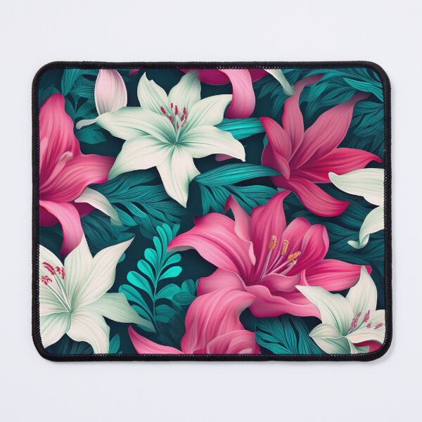 Item preview, Dreamlike Harmony: Pink and White Lilies 3D Floral Pattern designed and sold by EVA4designs.