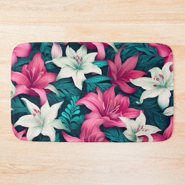 Item preview, Dreamlike Harmony: Pink and White Lilies 3D Floral Pattern designed and sold by EVA4designs.