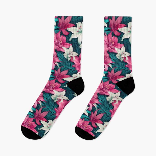 Item preview, Dreamlike Harmony: Pink and White Lilies 3D Floral Pattern designed and sold by EVA4designs.
