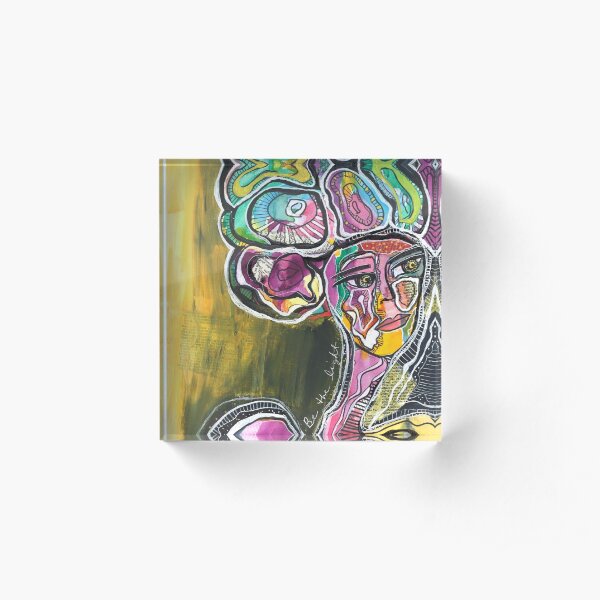 Abstract Woman Portrait: Be The Light Acrylic Block