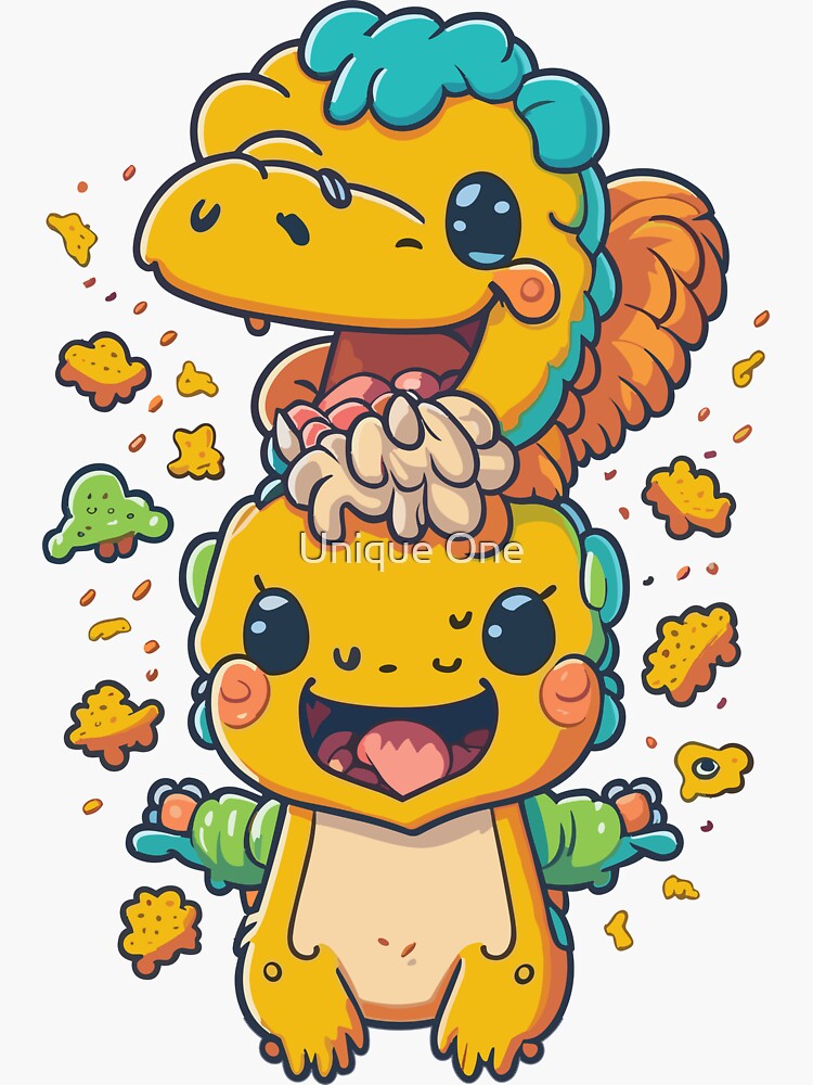 Dino Nuggets Cute Kawaii Funny Trendy Gifts For Women Men Youth Sticker  for Sale by Unique One