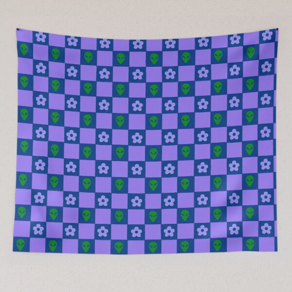 Item preview, Alien Daisy Checkerboard Pattern designed and sold by Haley Schulz.