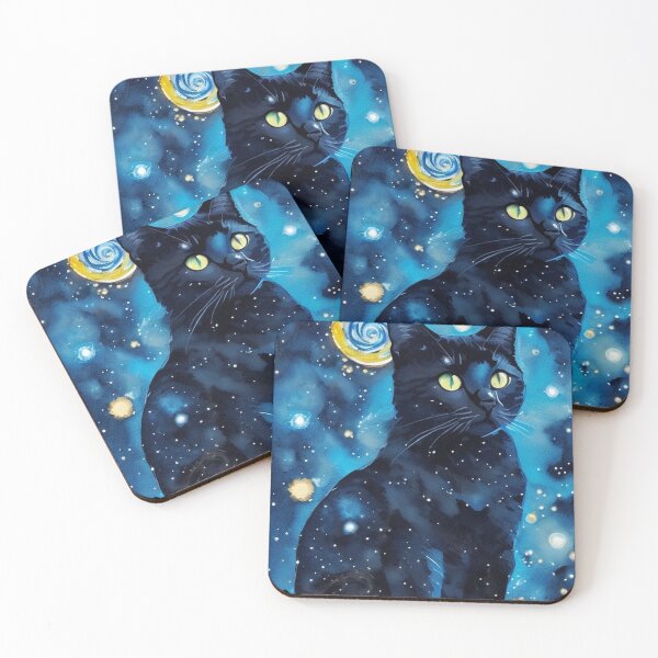 Item preview, Van gogh Starry Night Black Cat designed and sold by Vangoholic.