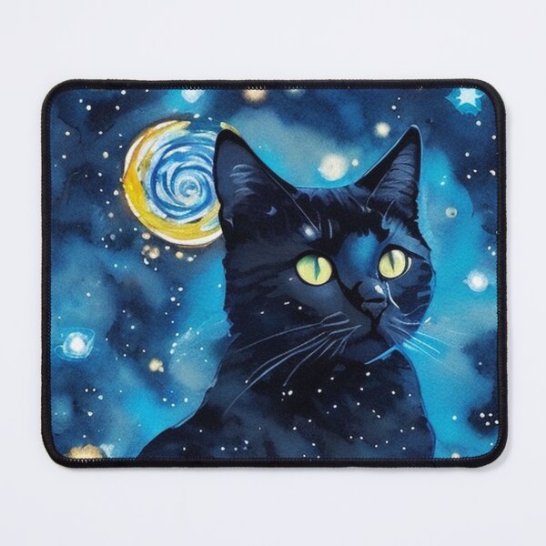 Item preview, Van gogh Starry Night Black Cat designed and sold by Vangoholic.