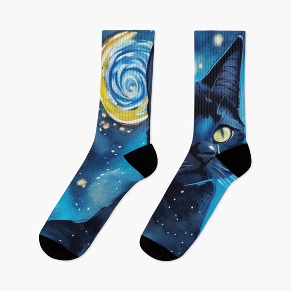 Item preview, Van gogh Starry Night Black Cat designed and sold by Vangoholic.