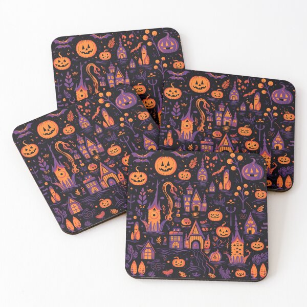 Item preview, Cute Halloween Town Pattern designed and sold by Nioon.