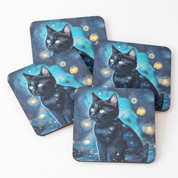 Item preview, Van gogh Starry Night Black Cat designed and sold by Vangoholic.