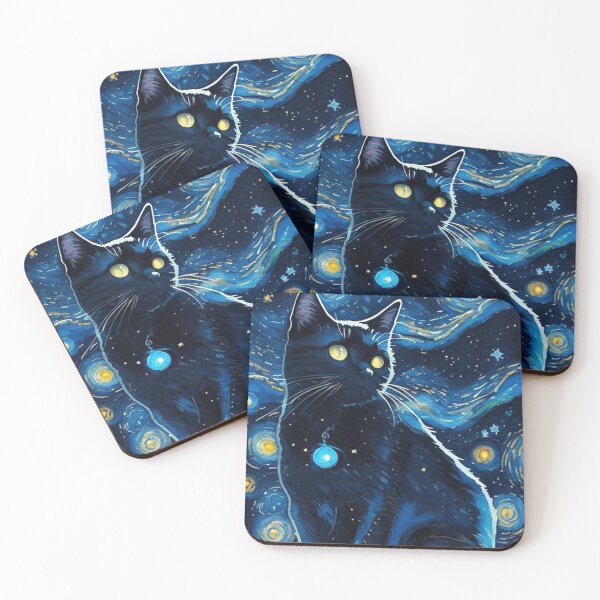 Artikelvorschau, Van Gogh Sternennacht Schwarze Katze entworfen und verkauft von Vangoholic.