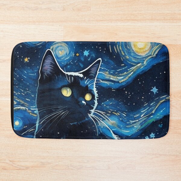 Item preview, Van gogh Starry Night Black Cat designed and sold by Vangoholic.