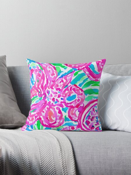 Aperçu de l'œuvre Antract floral preppy en rose et vert créée et vendue par SophieClimaArt.