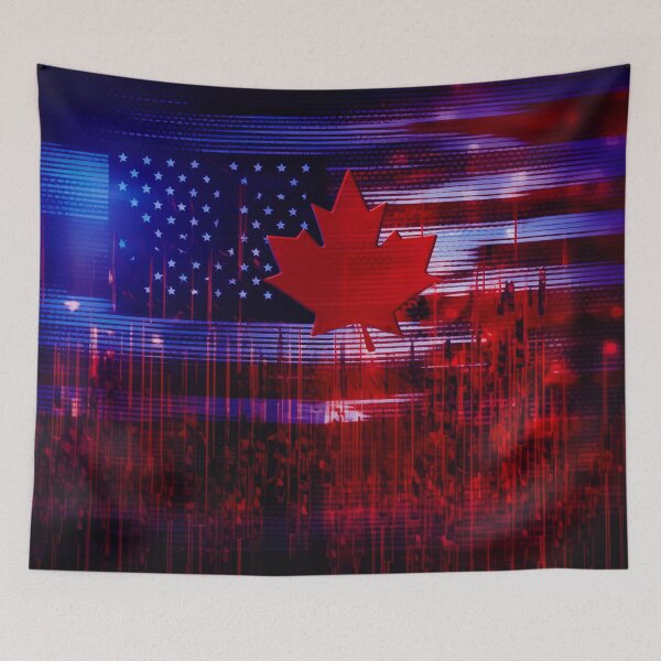 Item preview, American Canadian flag  designed and sold by MoonDesinso.