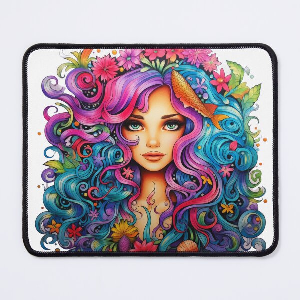 Item preview, Rainbow Hair Mermaid designed and sold by aurahealing.
