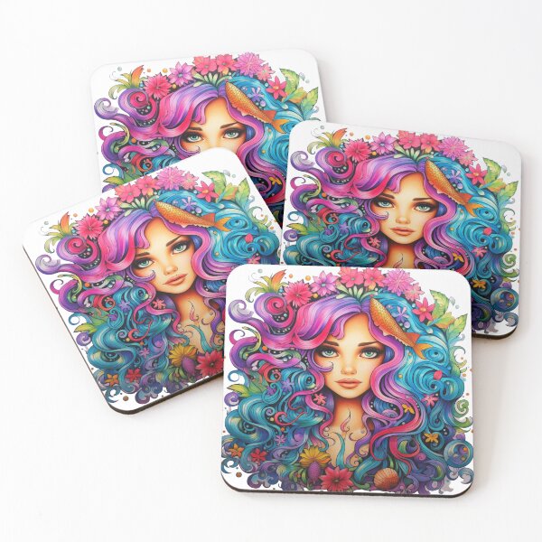 Item preview, Rainbow Hair Mermaid designed and sold by aurahealing.