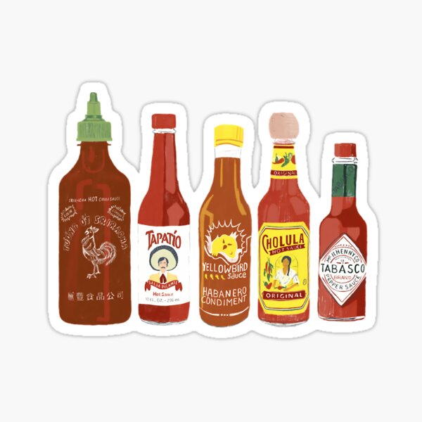 Item preview, Spicy! Check out these hot sauces on black background  	 designed and sold by pvgdxewfva83.