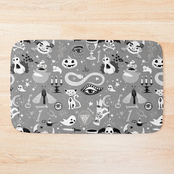 Item preview, occult pentagram cat halloween gray grey designed and sold by Gossip Rag.