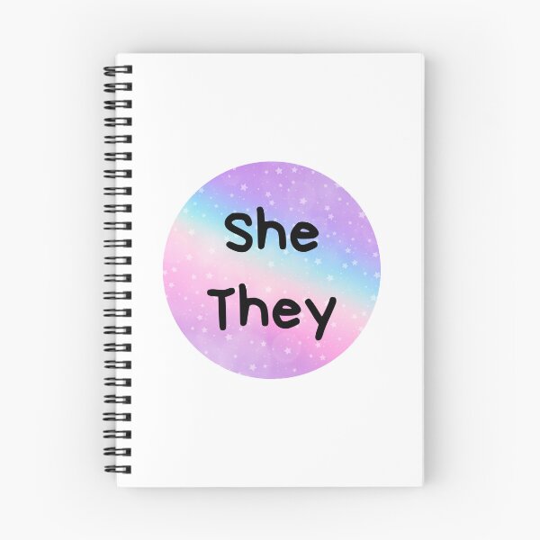 Item preview, She/they with pastel rainbow stars designed and sold by RandomlyRainbow.