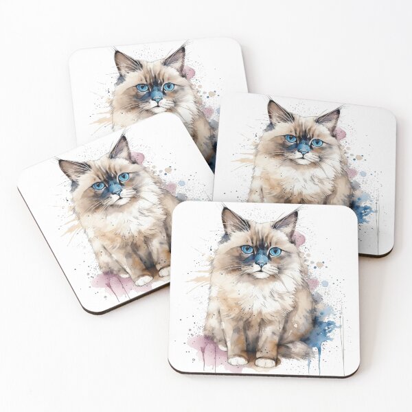 Item preview, Title: Ragdoll's Watercolor Feline Art - Adorable Cat Portrait Design designed and sold by DooodleGod.
