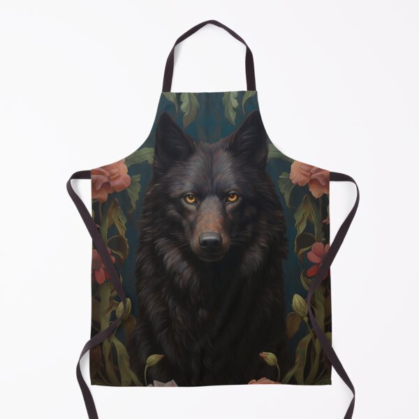 Item preview, Botanical Dark Academia Black Wolf Art Print designed and sold by Radiant-Art.