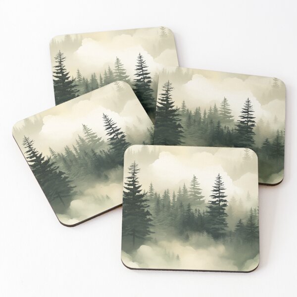 Item preview, Foggy pine trees designed and sold by bigmoments.