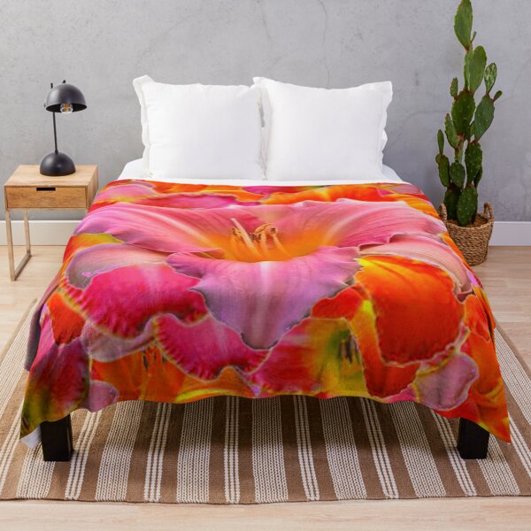 Item preview, MIXED ORANGE-PINK DAY LILY FLOWER GARDEN PATTERNS ART designed and sold by sharlesart.